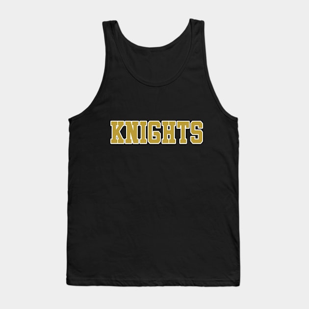 Knights in Gold Athletic Font Tank Top by tropicalteesshop